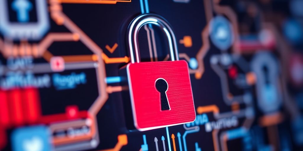 Close-up of a secure lock on a digital device.