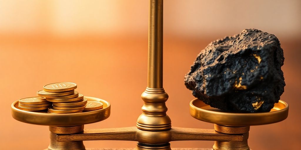 Pièces d'or et lingots d'or recyclés sur une balance.