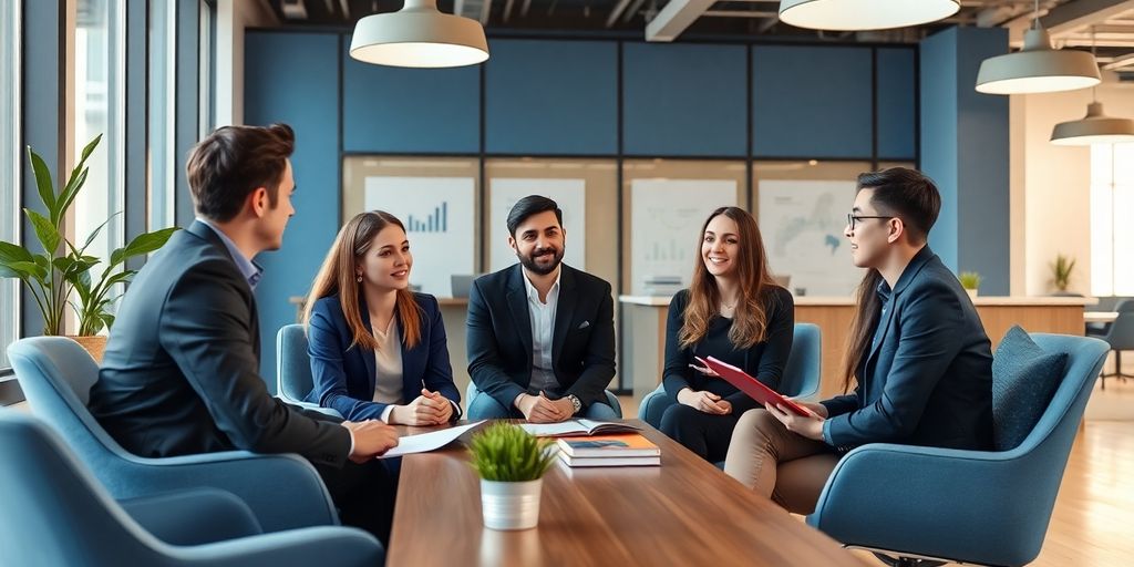 Zeitarbeit und Ausbildung: Welche Möglichkeiten bestehen für Azubis und Arbeitgeber? Personaldienstleister berät junge Auszubildende in hellem Büroumfeld.