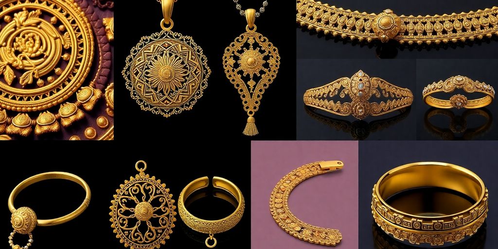 Joyas de oro antiguas y modernas.