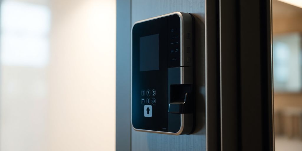 تصویر نزدیک از دستگاه کنترل دسترسی مدرن