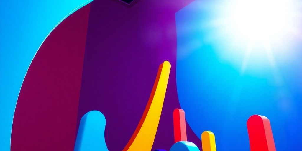 Upward trend with bright colors and light.
