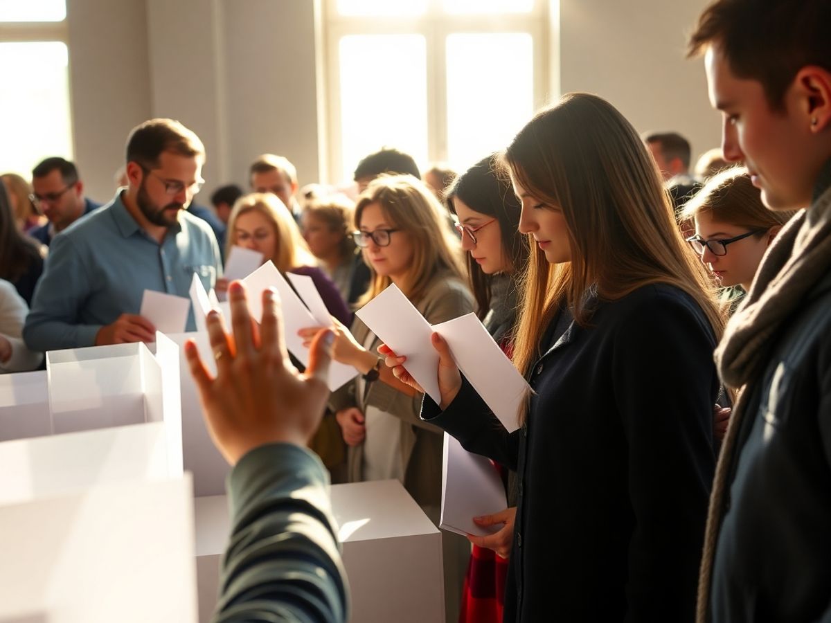 Cetățeni români votând la urne.