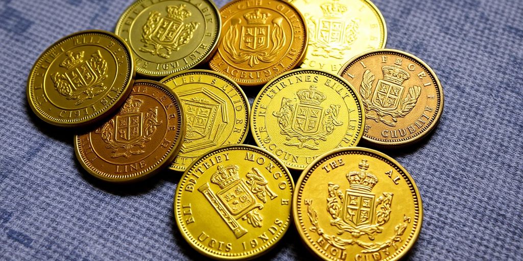 Collection de pièces d'or des colonies françaises.