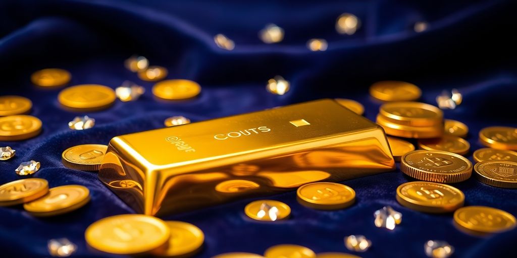 Barre d'or sur un tissu en velours.