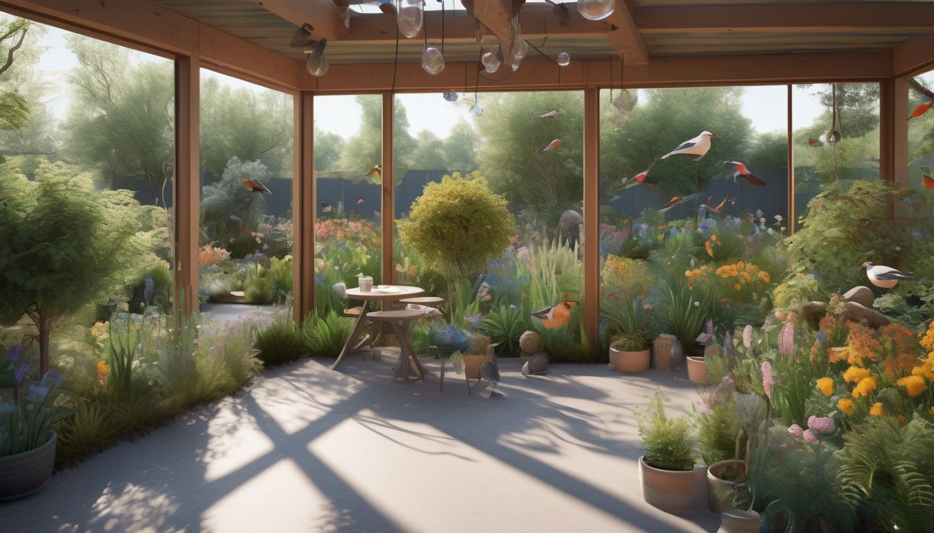bird-friendly garden with birdwatching community