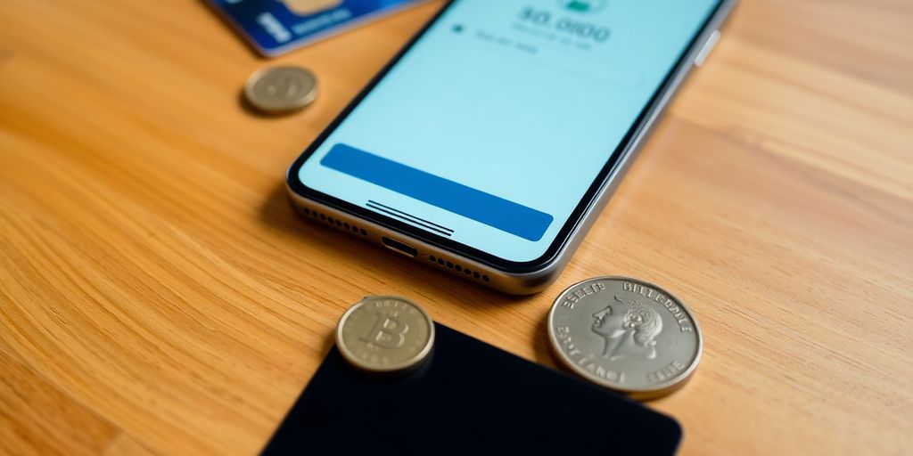 Imagem de um smartphone com aplicativo de pagamento seguro.