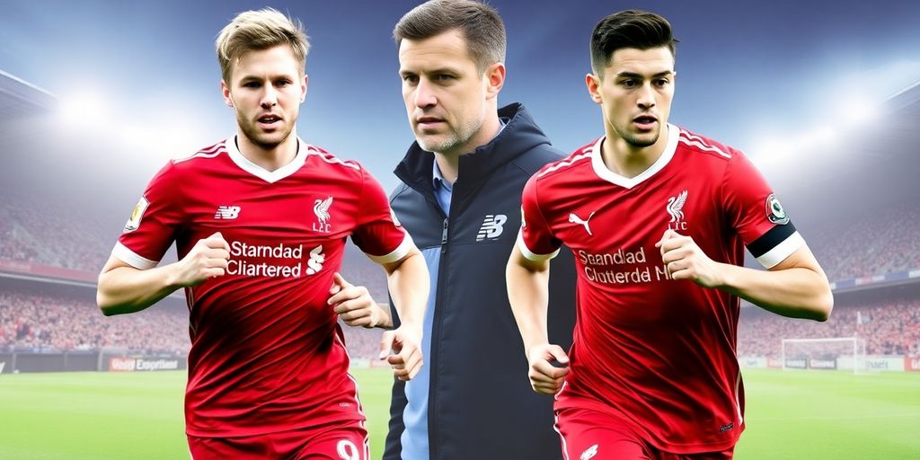 Liverpool football club crest with players