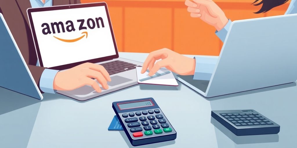 Illustration von Geschäftszahlen und Zahlungskarten.