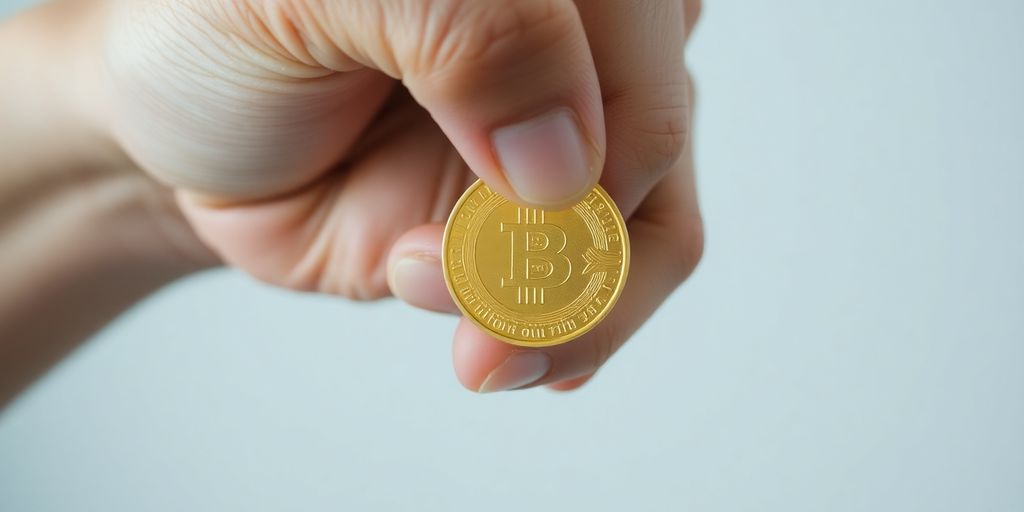 A secure hand clasping a golden coin