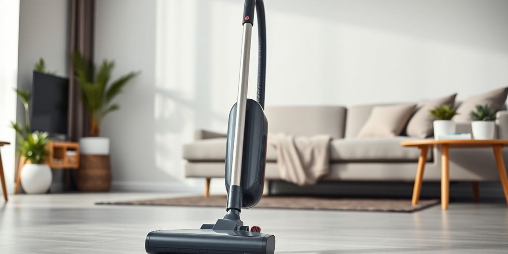 Beutelloser Staubsauger in einem modernen Zuhause.