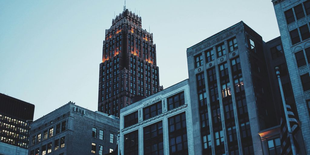 gray building at night