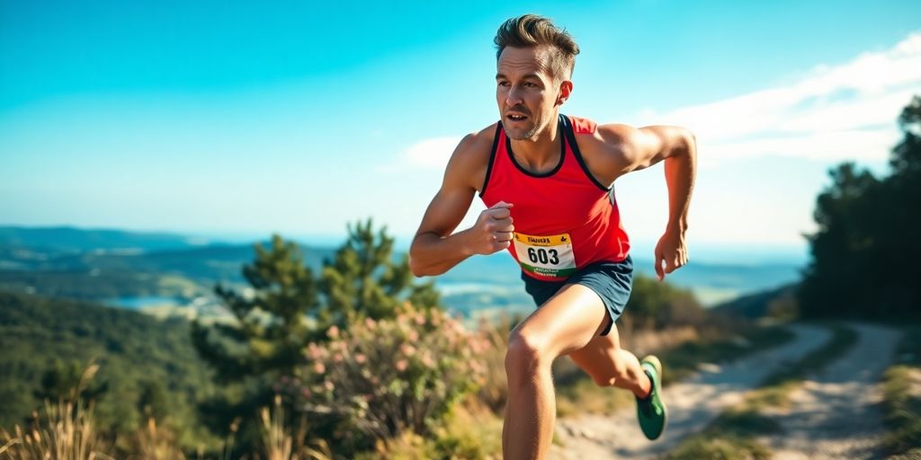 Runner training on a trail during back-to-back days.