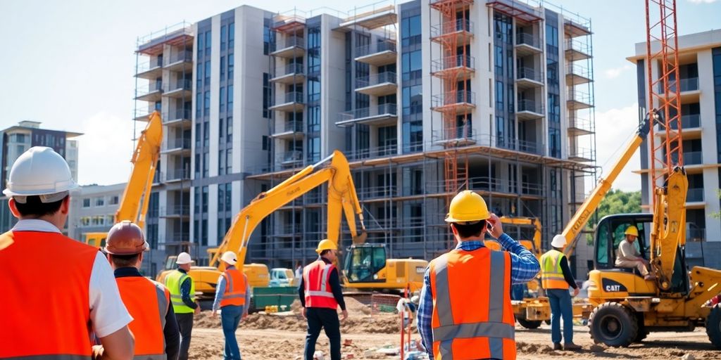 Construction site with workers and equipment in Alpharetta.