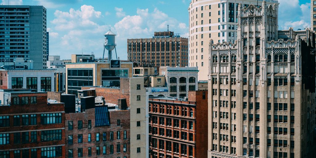 aerial photography of brown and beige buildings