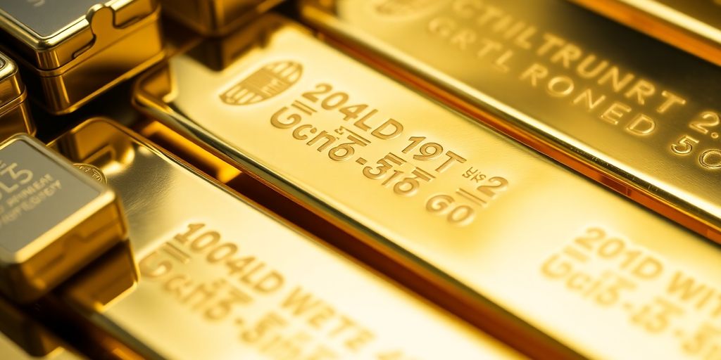 Lingots d'or bien rangés avec des contenants élégants.
