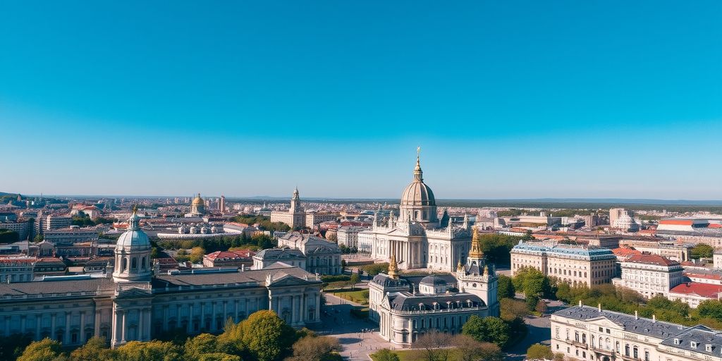 Aerial view of Madrid's historic architecture