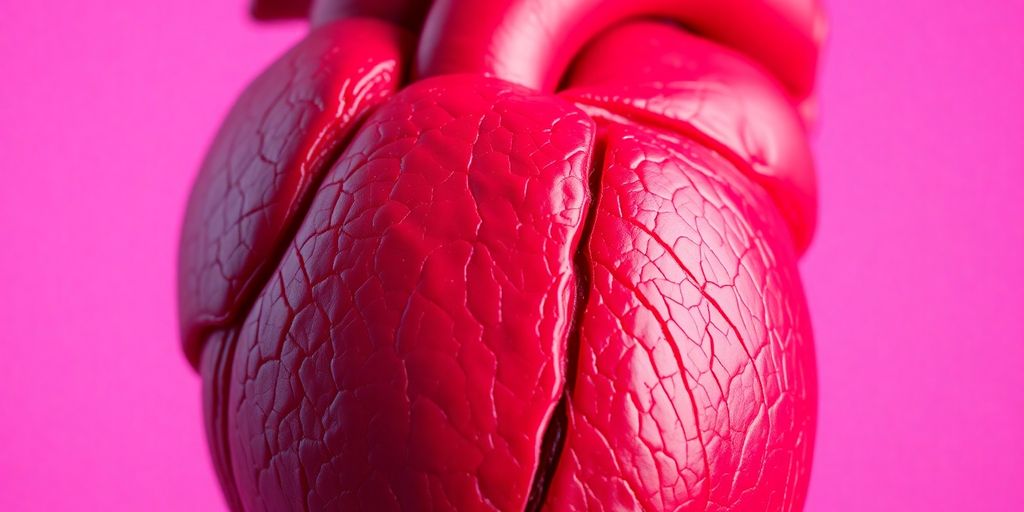 Healthy heart with vibrant blood flow.