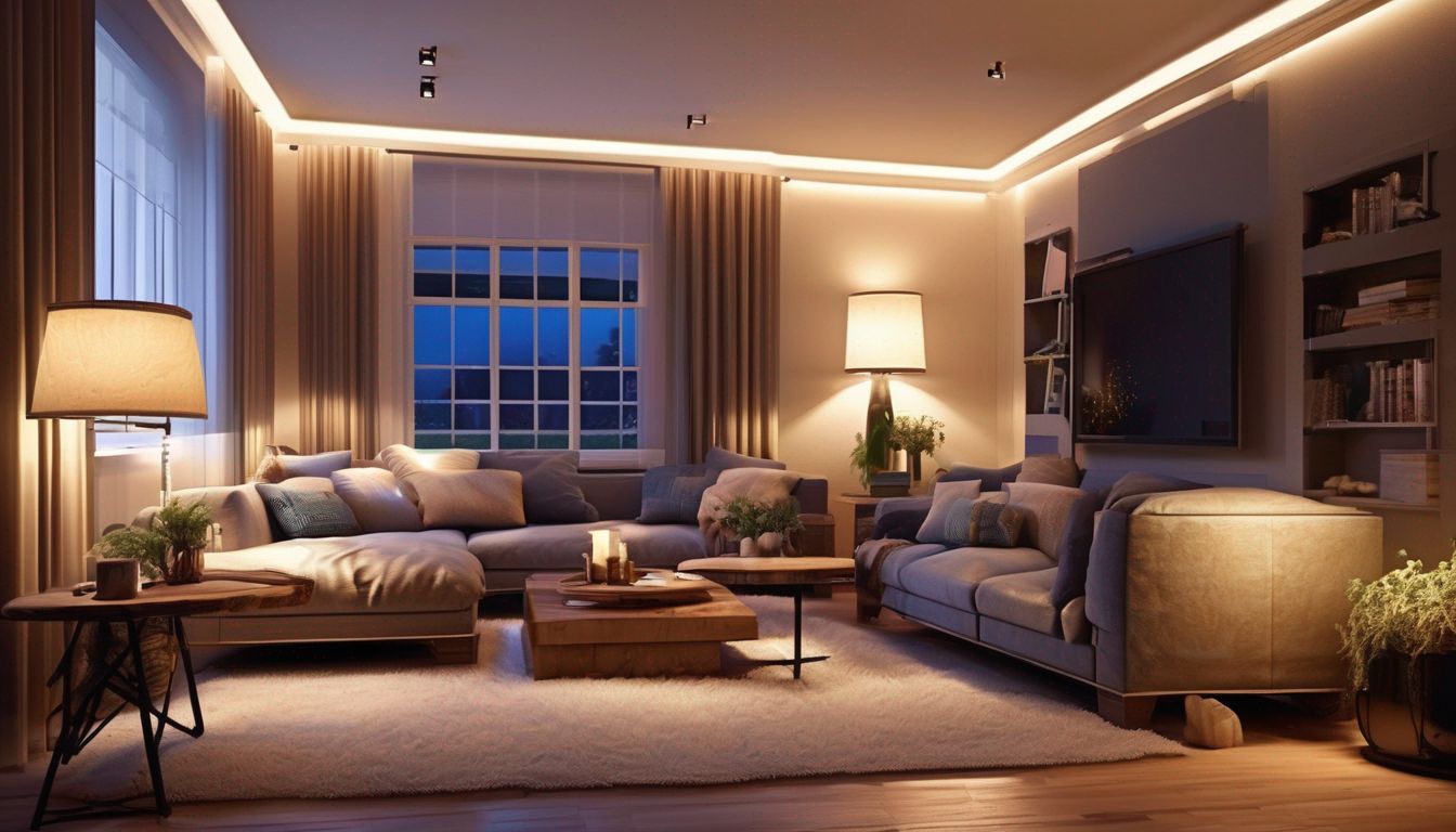 cozy living room with creative ambient lighting