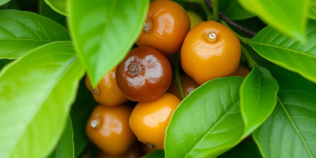 Gooseberry (Amla) fruit with green leaves.