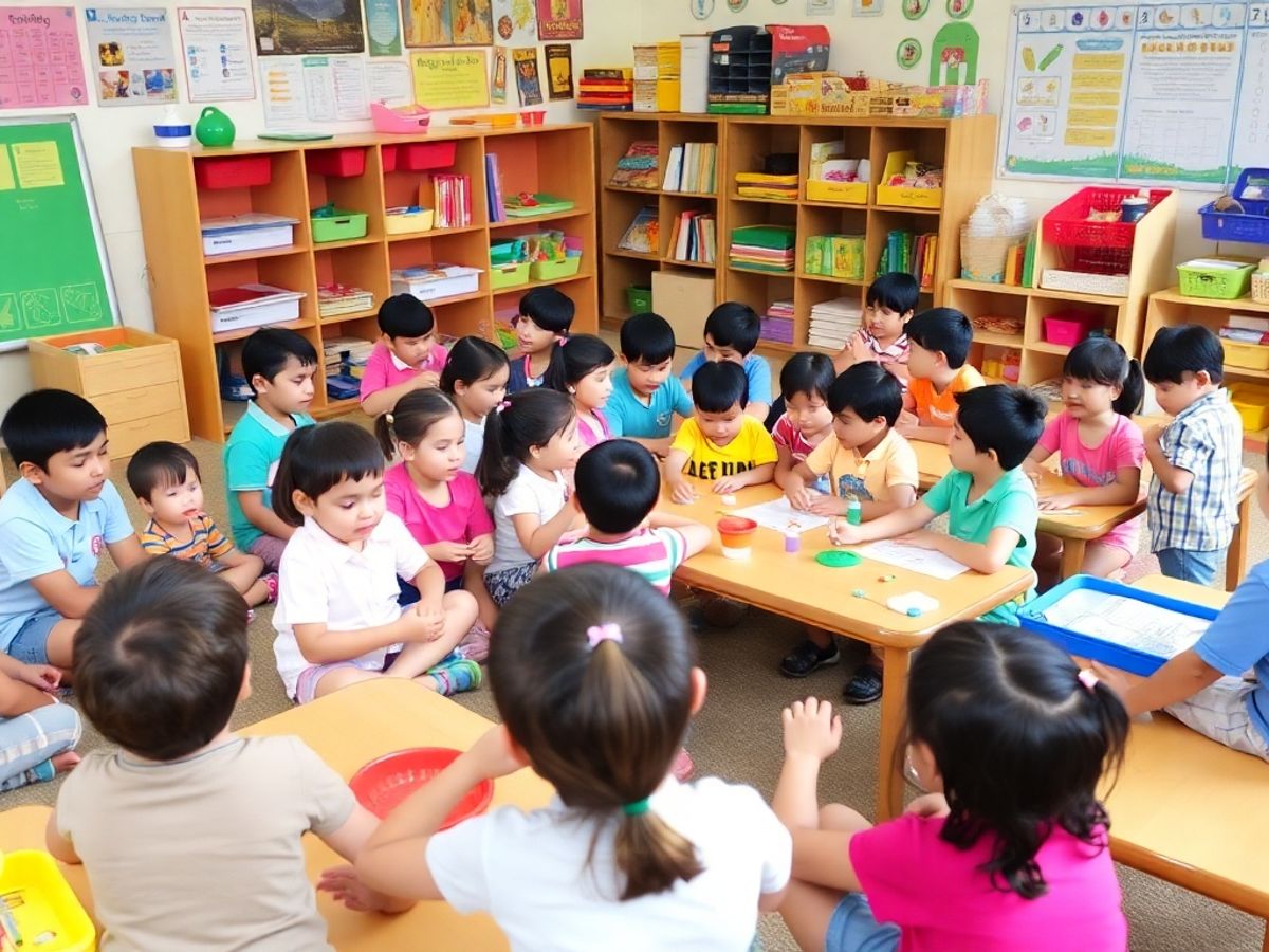 Copii în clasă, implicați în activități educaționale diverse.