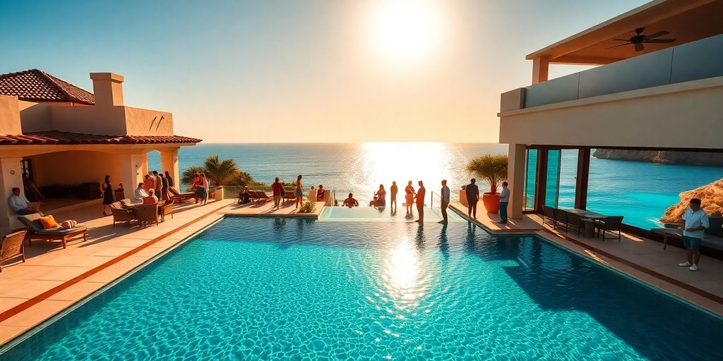 Spacious bachelor villa with pool and ocean view