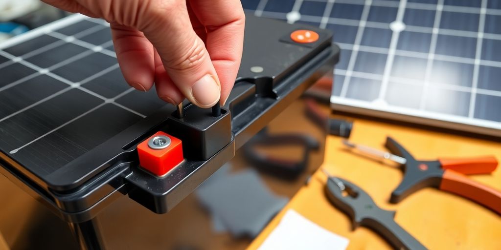 Kit panneau solaire sur batterie 12V.