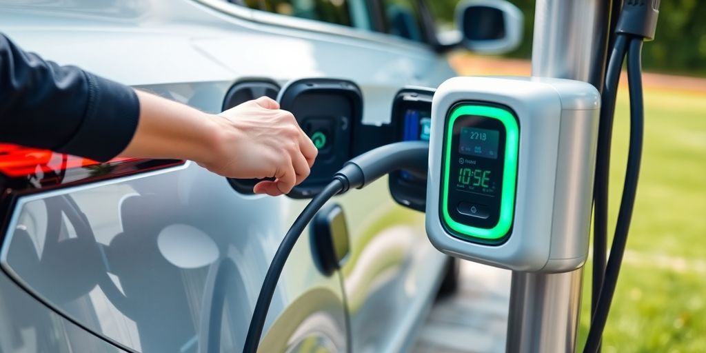 Electric vehicle charging, user unlocking doors.