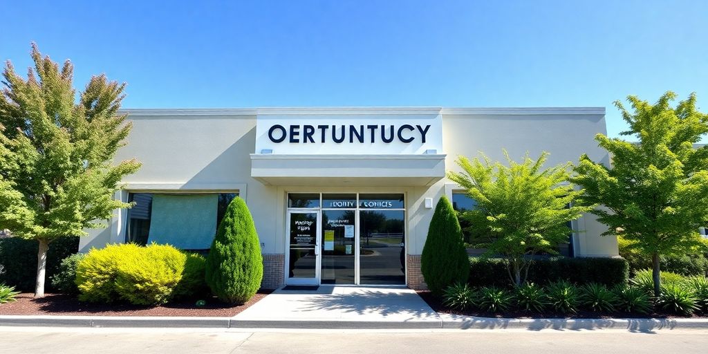 Orthodontic practice exterior with a vibrant, welcoming facade.