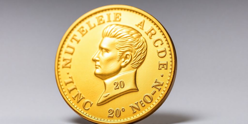 Napoléon 20 Francs pièce d'or brillante.