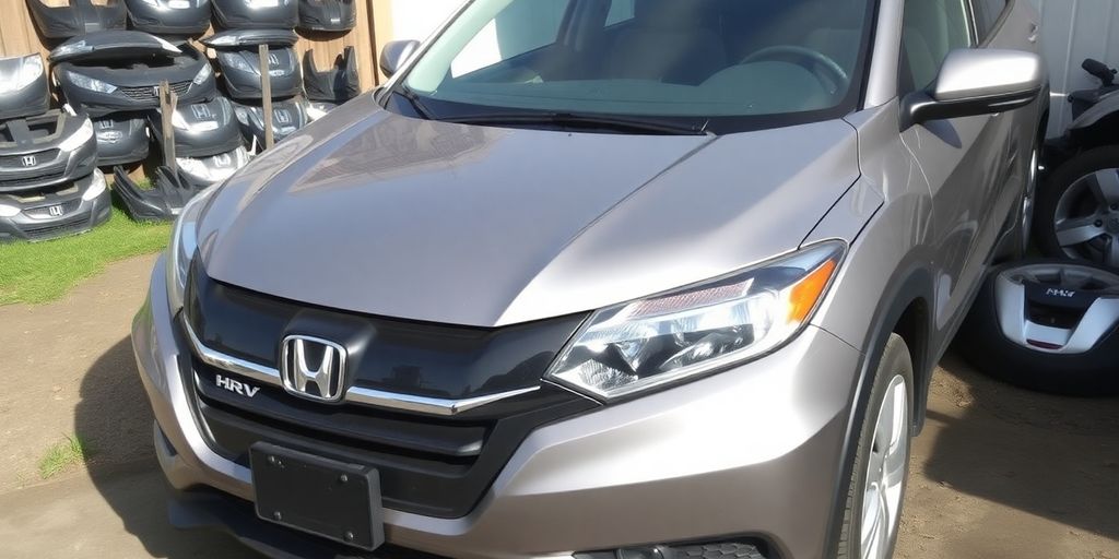 Honda HR-V parked at a wrecking yard.