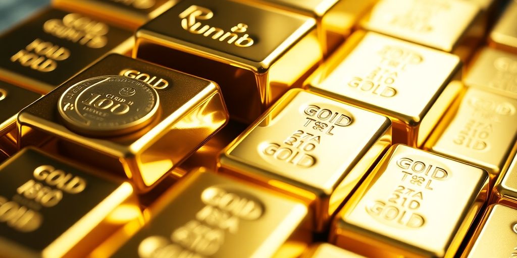 Lingots d'or brillants et pièces d'or diversifiées