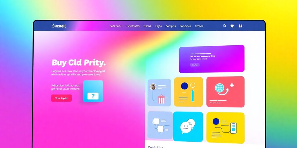 Modern website design on a digital screen.