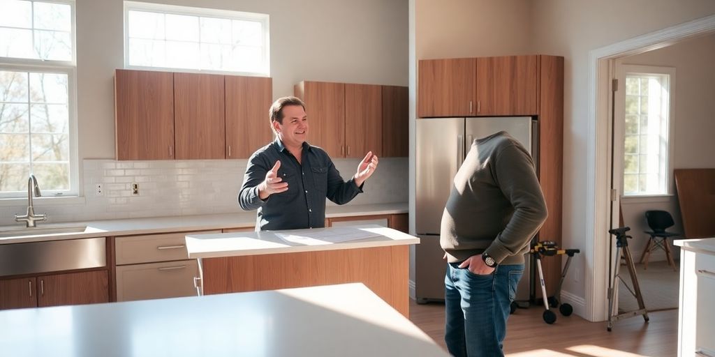 Johns Creek general contractor discussing home renovation.