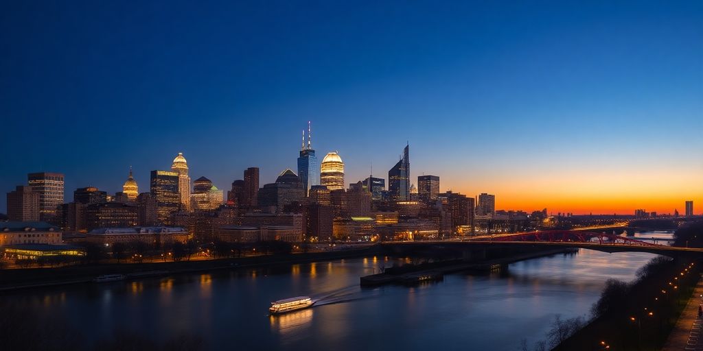 Philadelphia skyline, business district, finance