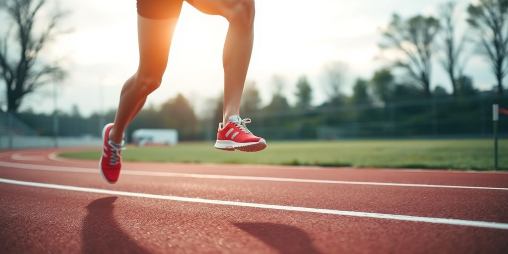 Runner's legs in motion during a tempo run.