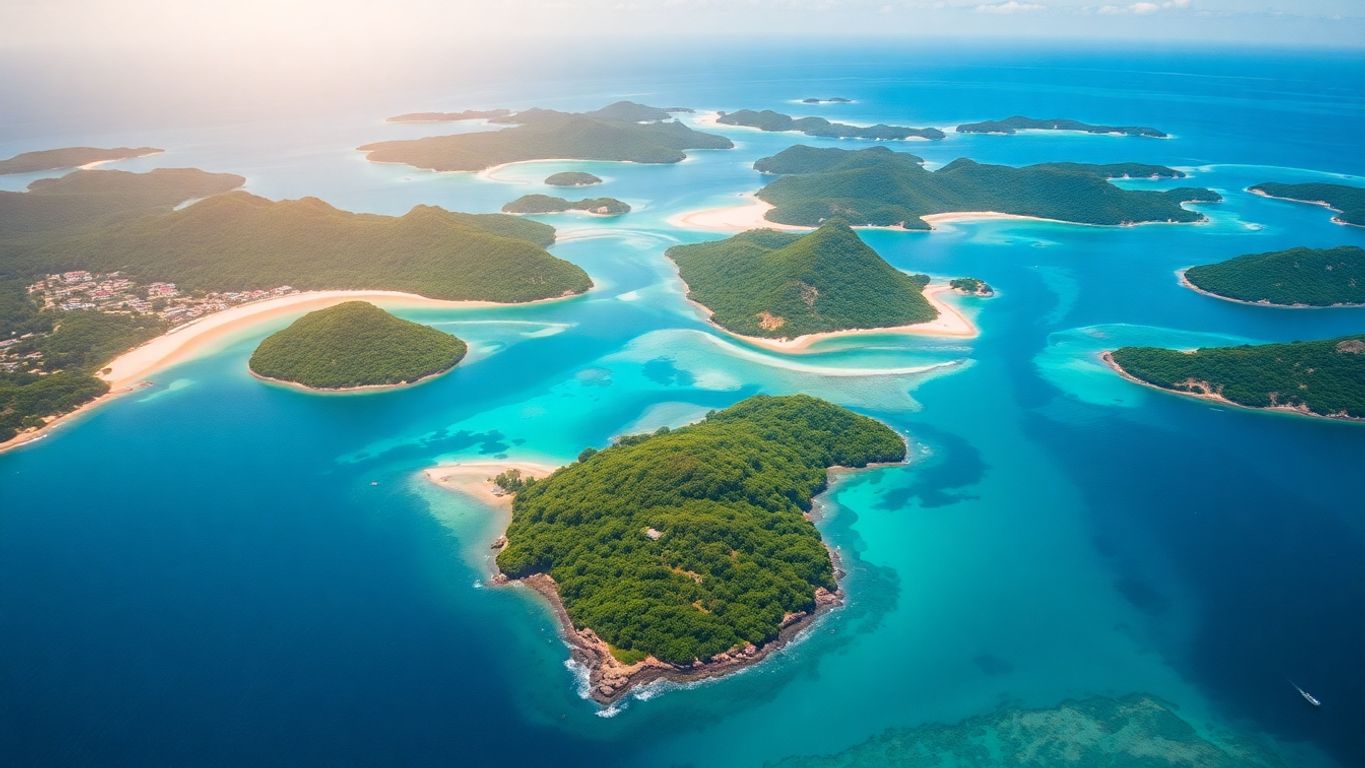 Vista aérea das ilhas de Angra dos Reis.