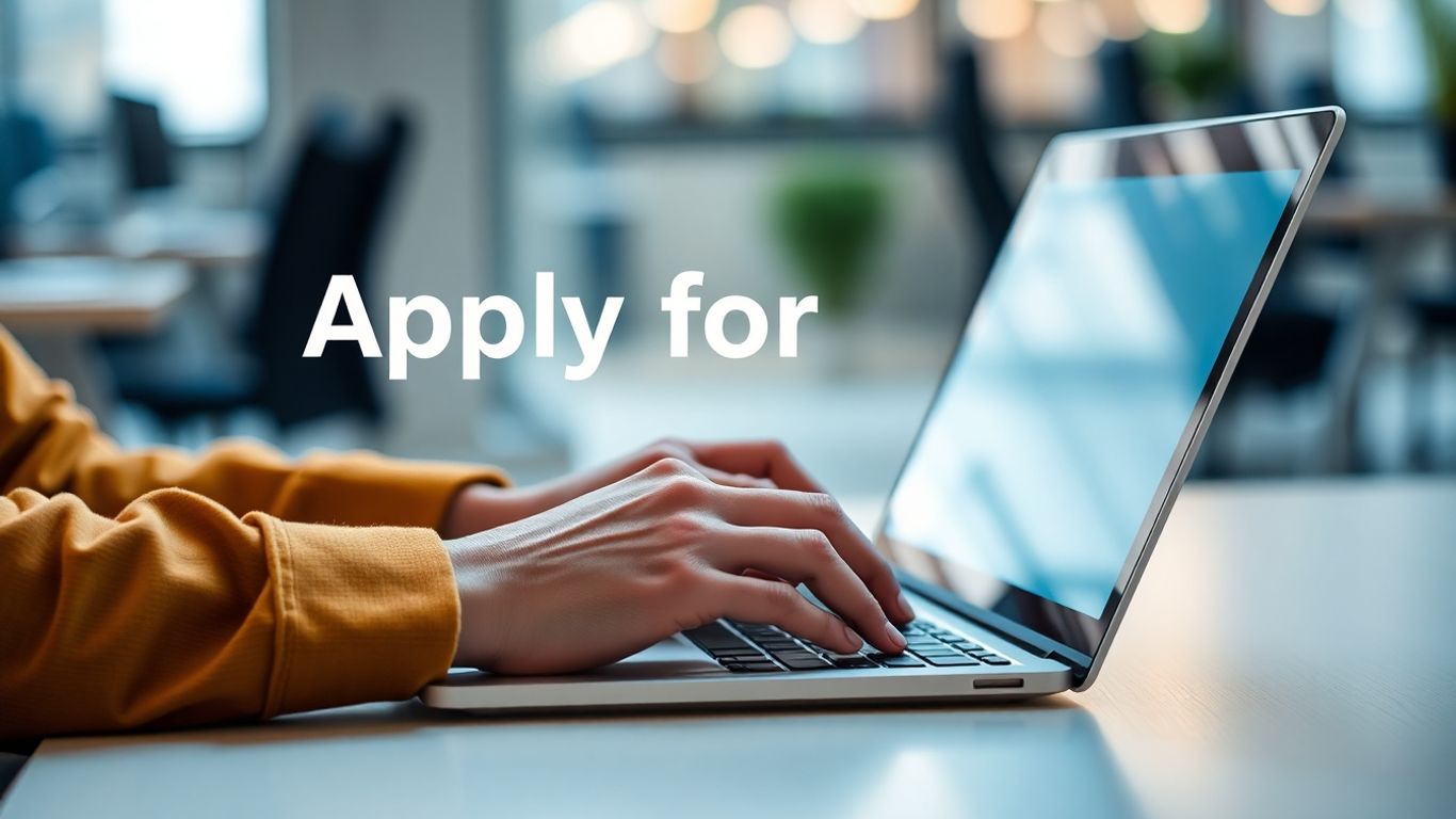 Person using laptop for job application