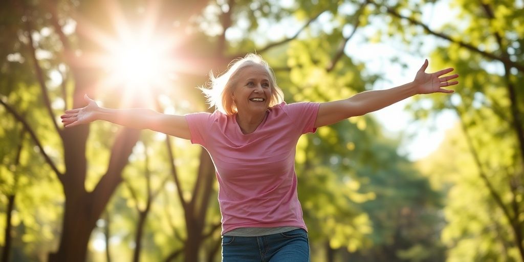 Person stretching outdoors, embodying an active lifestyle.
