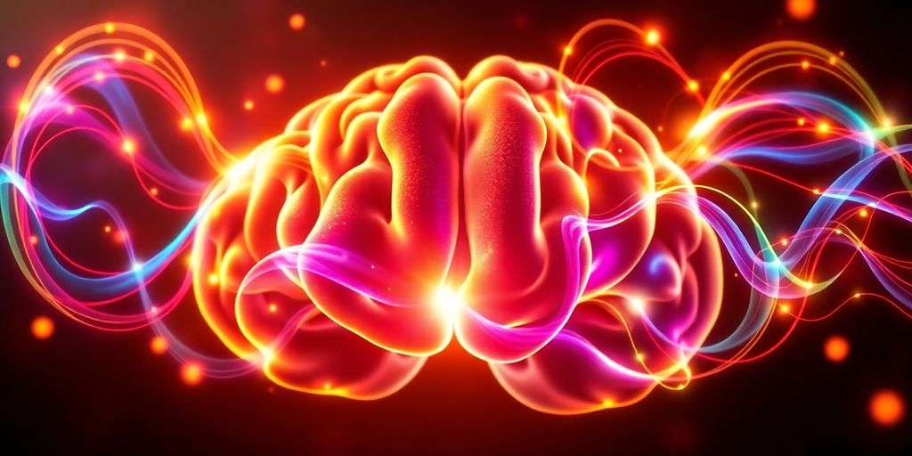 Colorful brainwave patterns illustrating luck and prosperity.