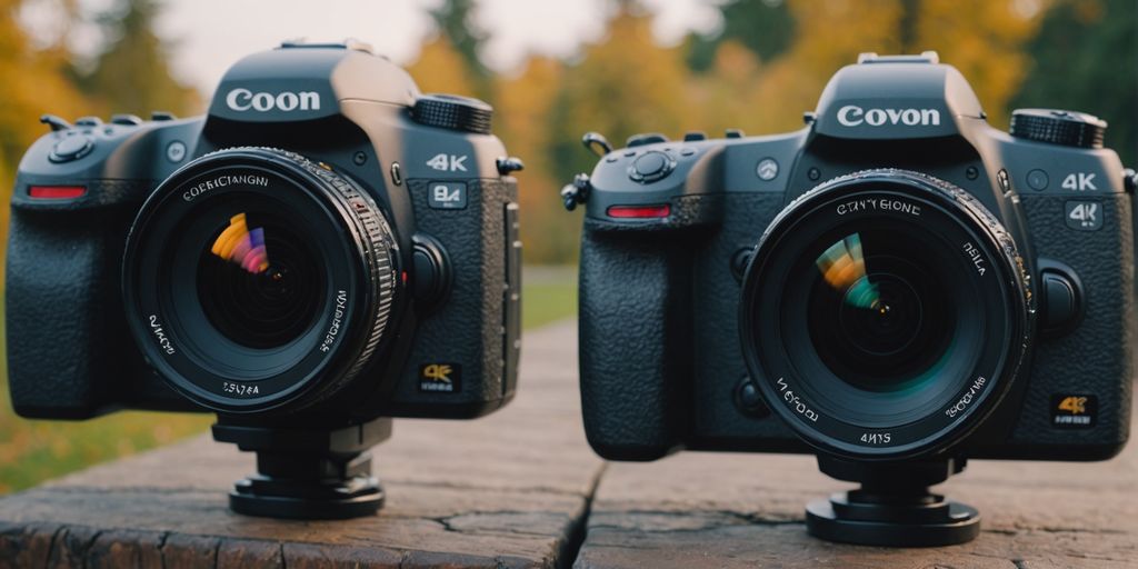 4K and HD camera comparison with icons