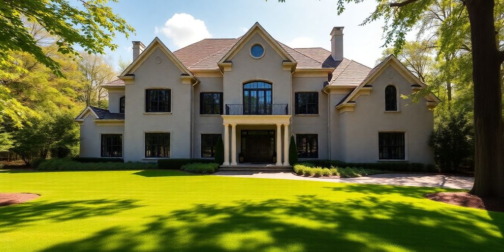 Elegant custom home exterior in Buckhead.