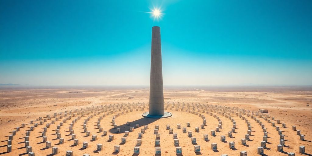 Tour solaire de Cerro Dominador dans le désert lumineux