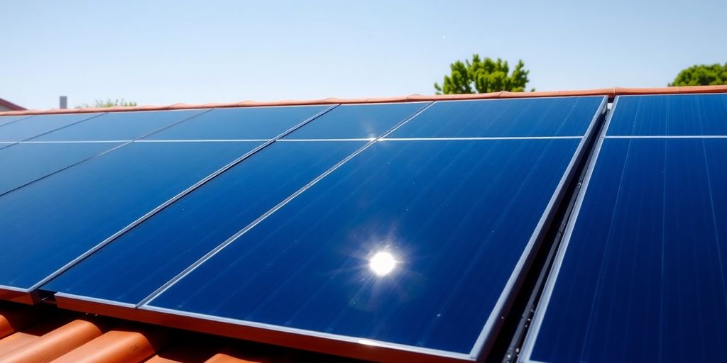 Panneaux solaires sur un toit