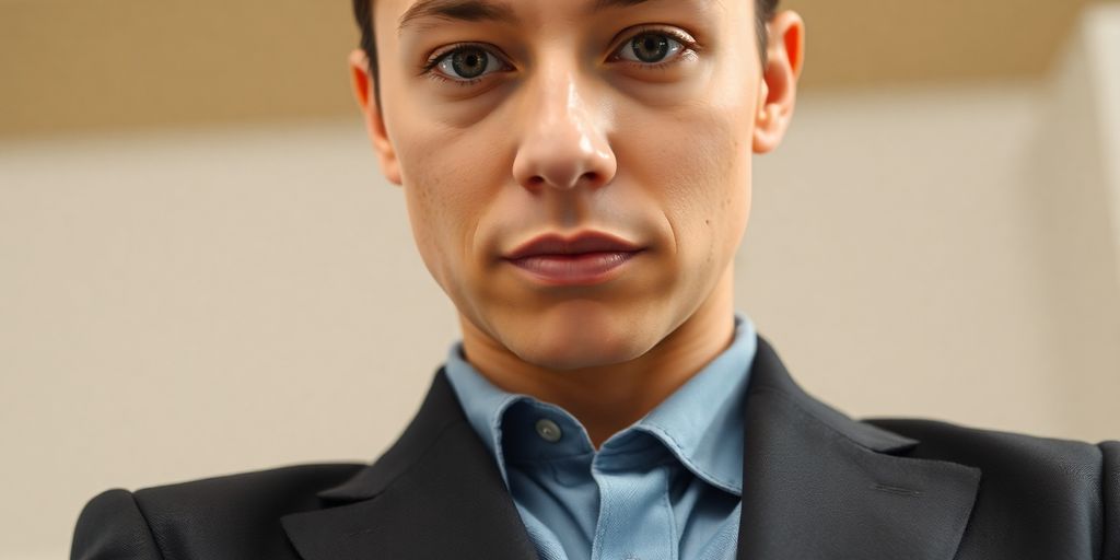 Person in suit, confident, looking forward.