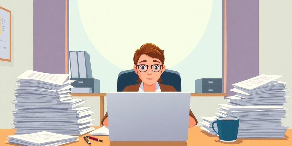Illustrative image of a grant writer at work.