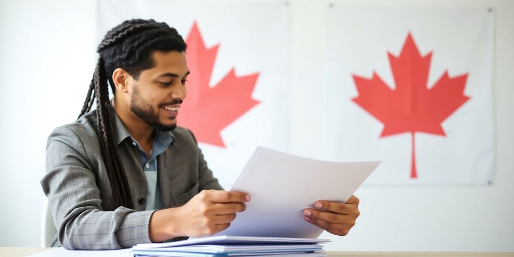Inmigrante planeando un negocio en Canadá.