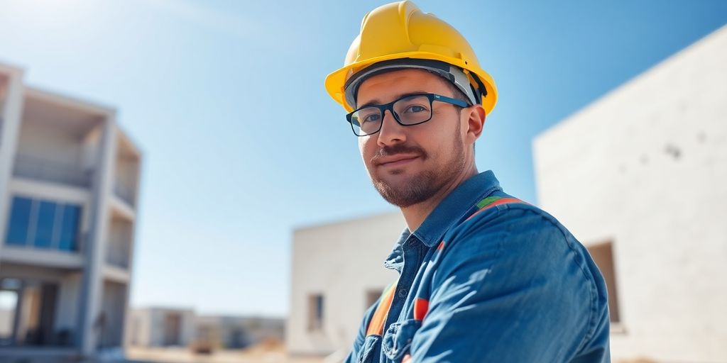 Contractor working on a sunny summer day.