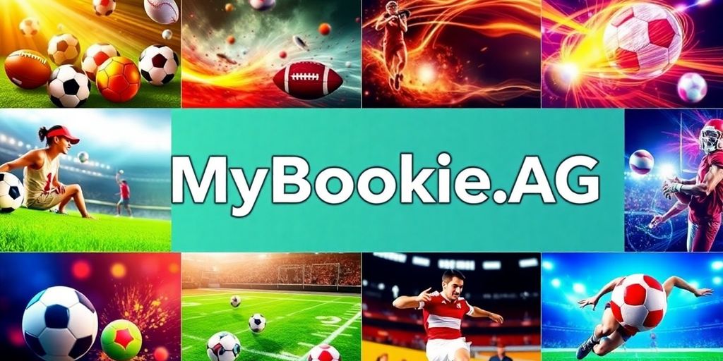Collage of sports betting themes and activities.