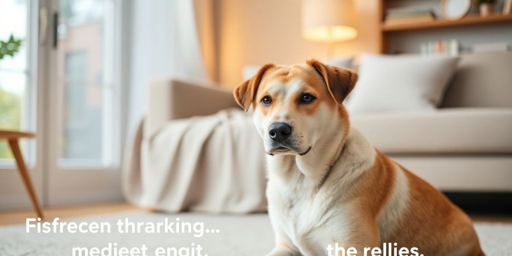 Calm dog in a peaceful home setting.